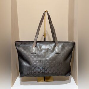 Gucci Metallic Monogram Zip Top Tote Bag